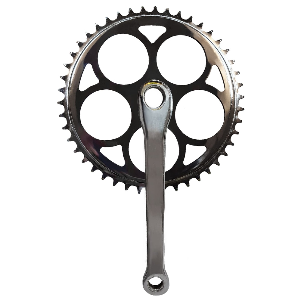 Plato y Palanca Simple 40 Dientes - 150 mm para Eje con Chaveta - Cromado