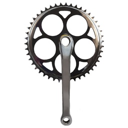 [10965] Plato y Palanca Simple 44 Dientes - 165 mm para Eje con Chaveta - Cromado